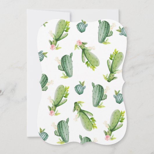サボテンの性はベビーが明らかにするパーティの招待状を明らかにします 招待状 (裏面)