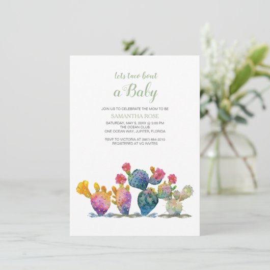 サボテンの性はベビーシャワーのフェスタを明らかにします 招待状 (スタンド正面)