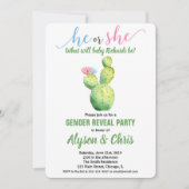 サボテンの性別で吸乳性誘い 招待状 (正面)