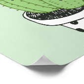 サボテンの愛：かわいい漫画のパターン。 ポスター (角)