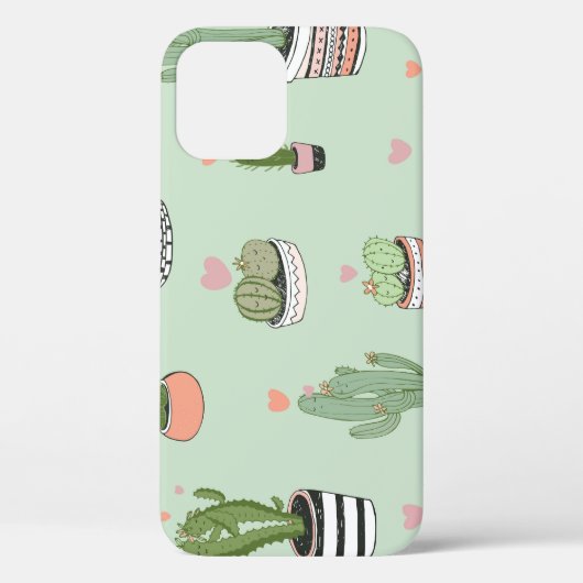 サボテンの愛:かわいい漫画のパターン。 Case-Mate iPhoneケース (裏面)
