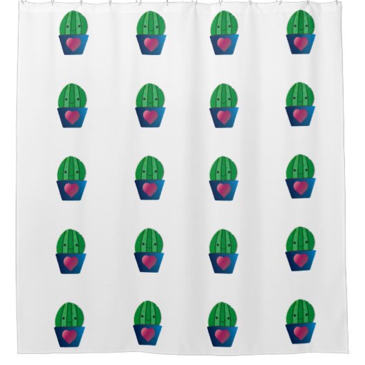 サボテンの愛 シャワーカーテン (正面)