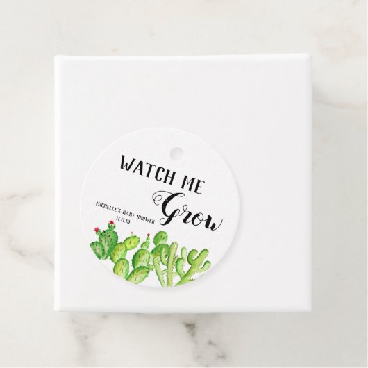 サボテンの成長を見るサボテンの赤ちゃんシャワーメッセージカード フェイバータグ (インサイチュ)