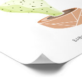 サボテンの拇印ゲストブック、多肉乳児シャワー ポスター (角)