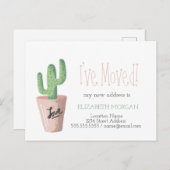 サボテンの新しい住所を変えた 案内ポストカード (正面/裏面)