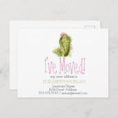 サボテンの新しい住所を移動した 案内ポストカード (正面/裏面)