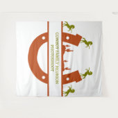 サボテンの木とオリーブグリーンのカウボーイの再会 タペストリー (正面(横))