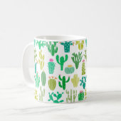 サボテンの植物と花のヴィンテージセットをwhで分離 コーヒーマグカップ (正面左)