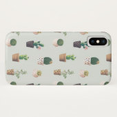 サボテンの植物のパターンかわいいイラストレーション Case-Mate iPhoneケース (裏面(横))