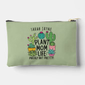 サボテンの植物の母は厄介だがセージかわいらしグリーン アクセサリーポーチ (裏面)