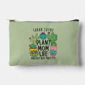 サボテンの植物の母は厄介だがセージかわいらしグリーン アクセサリーポーチ (正面)