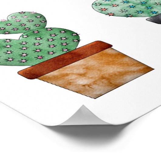 サボテンの植物の組み合わせThunder_Cove ポスター (角)