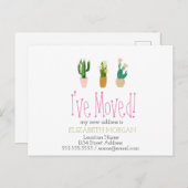 サボテンの植物を新しいアドレスに移動 案内ポストカード (正面/裏面)