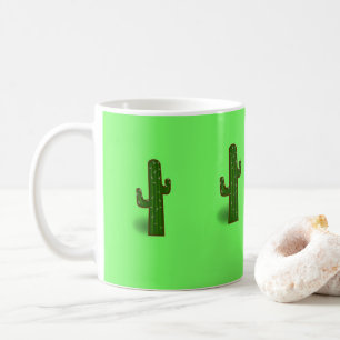 サボテンの植物を緑に点灯 コーヒーマグカップ