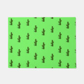 サボテンの植物を緑に点灯 ドアマット (正面)