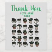 サボテンの植物パタファンキーーン ワインラベル (シングルラベル)