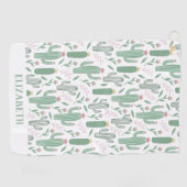 サボテンの植物パーソナライズされた模様 ゴルフタオル (横)