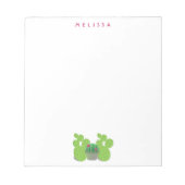 サボテンの植物ポットかわいい名前 ノートパッド (正面)