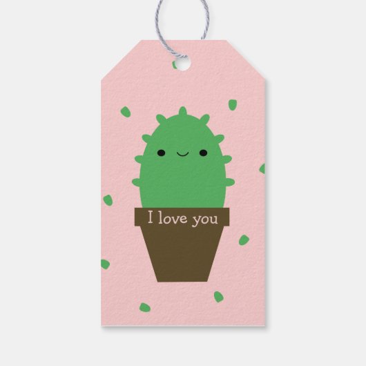 サボテンの植物気には私にかわいいかわいいを取る ギフトタグ (裏面)