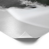 サボテンの植物白黒写真とピンクの花 フォトプリント            (角)