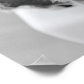 サボテンの植物白黒写真とピンクの花 ポスター (角)