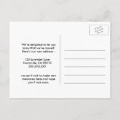 サボテンの植物移動した住所の変更 案内ポストカード (裏面)