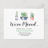 サボテンの植物移動した住所の変更 案内ポストカード (正面)