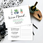 サボテンの植物移動した住所の変更 案内ポストカード