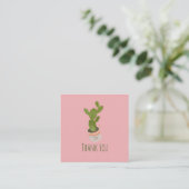 サボテンの植物 虹色のかご 手描きカード ロイヤリティカード (スタンド正面)