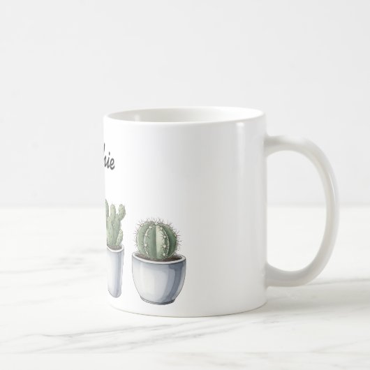 サボテンの水彩マグカップ コーヒーマグカップ (右)
