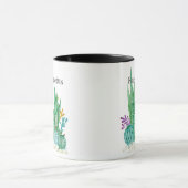 サボテンの水彩画のサボテンの花の花の砂漠のillu マグカップ (中央)