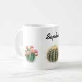 サボテンの水彩画 コーヒーマグカップ (正面左)