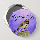 サボテンの水彩結婚レン 缶バッジ (正面&裏面)