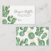 サボテンの水気が多いベビーシャワーのおむつのラッフルカード エンクロージャーカード (正面/裏面)