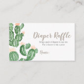 サボテンの水気が多いベビーシャワーのおむつのラッフルカード エンクロージャーカード (正面)