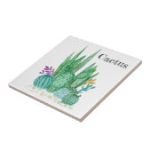 サボテンの水色のサボテン花フローラ砂漠の病気 タイル (側面)