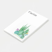 サボテンの水色のサボテン花フローラ砂漠の病気 ポストイット (アングル)