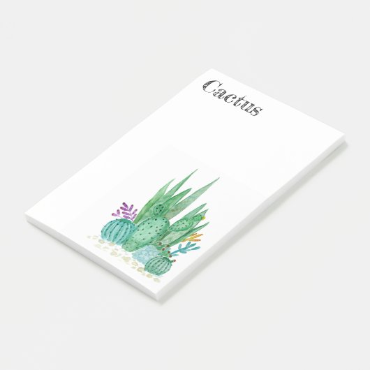 サボテンの水色のサボテン花フローラ砂漠の病気 ポストイット (アングル)