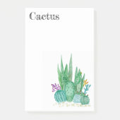 サボテンの水色のサボテン花フローラ砂漠の病気 ポストイット (正面)