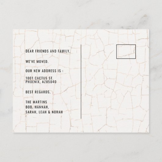 サボテンの水色の緑の動きの発表 案内ポストカード (裏面)