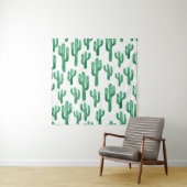 サボテンの水色：手描きイラストレーション タペストリー (インサイチュ)