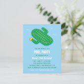 サボテンの浮遊物の夏のバースデーパーティ招待状 招待状 (スタンド正面)