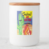 サボテンの炎は、メキシコのホットソースのサルサ缶詰 フードラベル (正面)