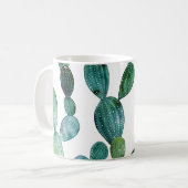 サボテンの熱狂：熱帯水色の傾向 コーヒーマグカップ (正面左)