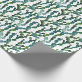 サボテンの熱狂:熱帯水色の傾向 ラッピングペーパー (角)
