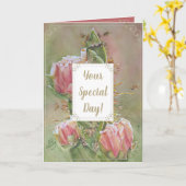 サボテンの特別な日の挨拶 カード (黄色い花)