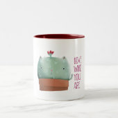 サボテンの猫が好き – 11oz.マグ ツートーンマグカップ (中央)