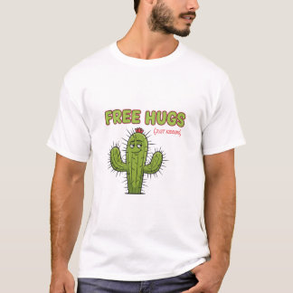 サボテンの皮肉Tシャツ: 無料のハグ(嘘) Tシャツ