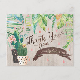 サボテンの砂漠のシャワーのサンキューカード サンキューカード