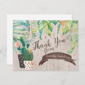 サボテンの砂漠のシャワーのサンキューカード サンキューカード (正面/裏面)